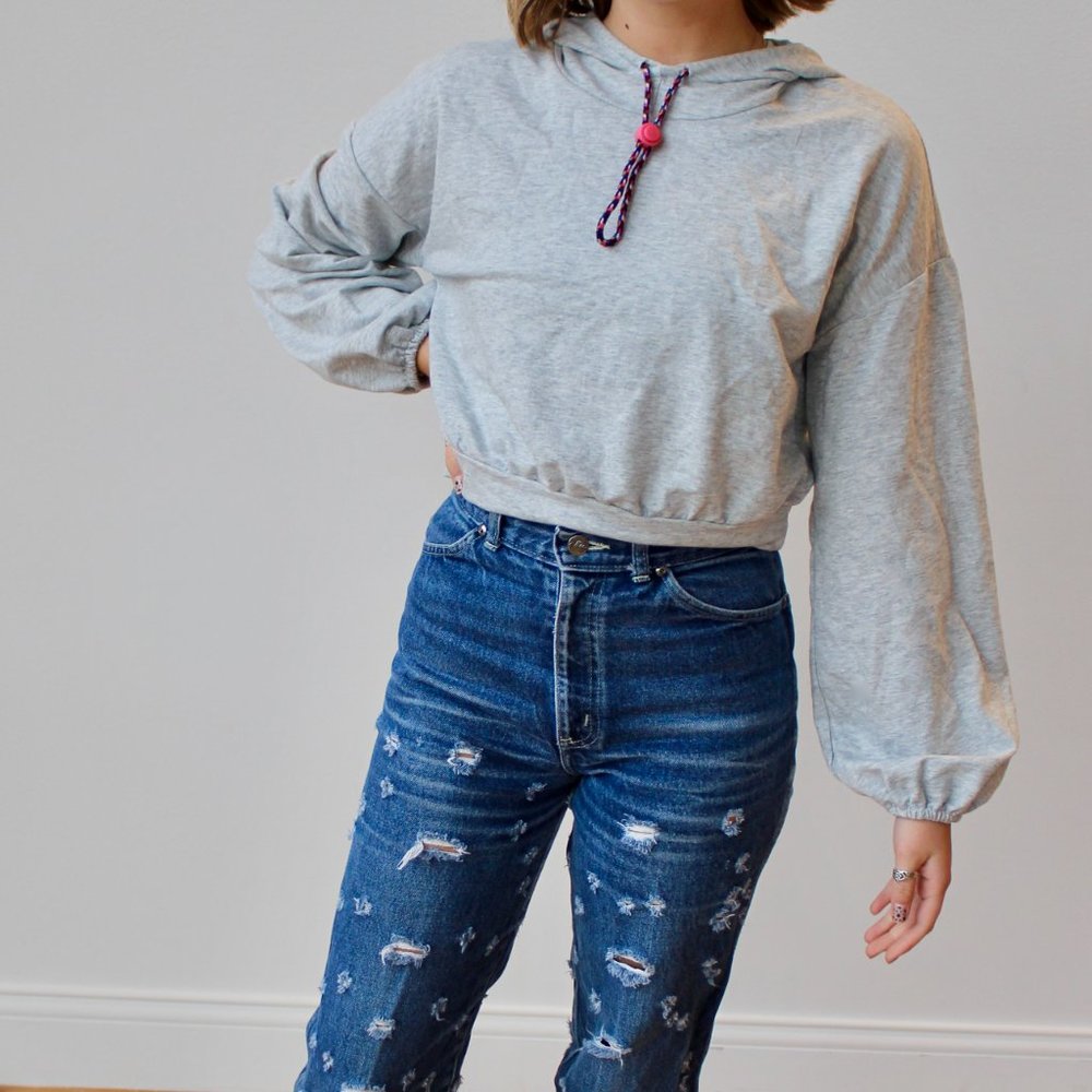 Cropped Sweatshirt - Heather Grey {New With Tags}